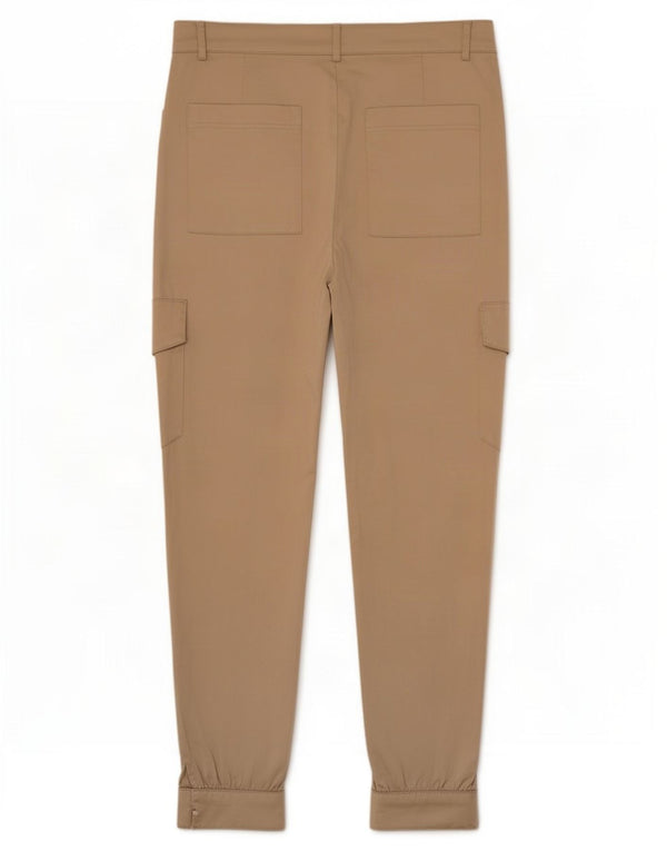 Calça cargo feminina Zara cintura alta jogger pequena W26 L27 bege
