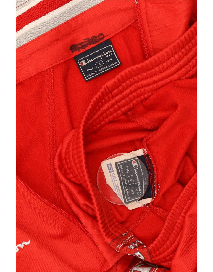 Champion masculino gráfico completo agasalho pequeno poliéster colorblock vermelho