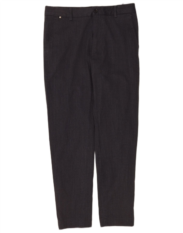 Hugo Boss Masculino Kane Regular Fit Chino Calça W30 L32 Cinza Poliéster