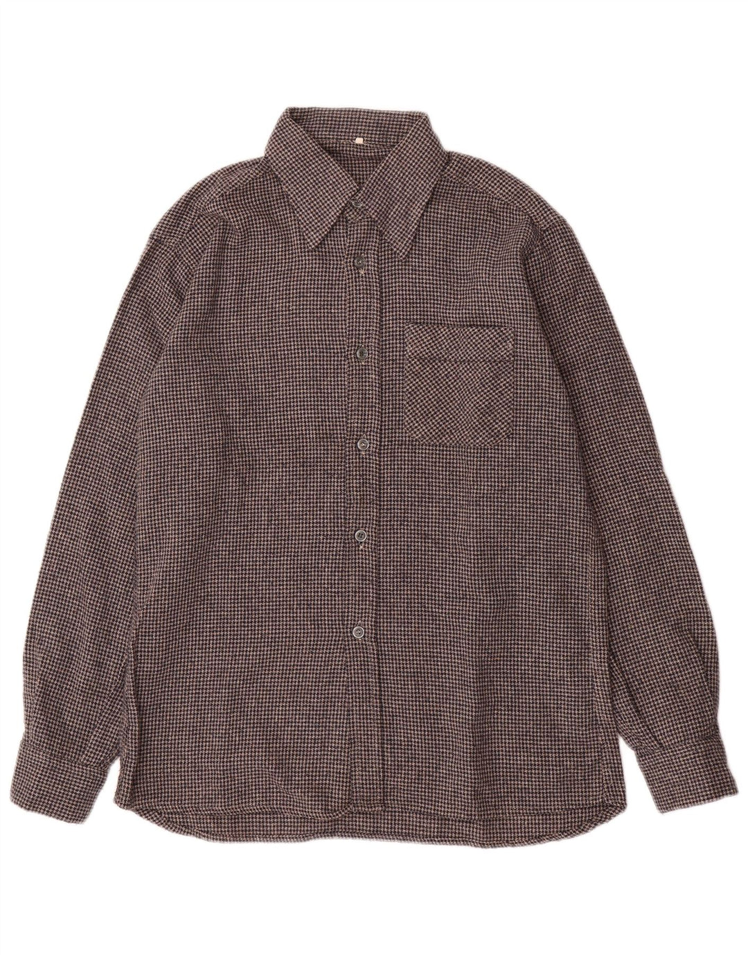 Camisa masculina de flanela VINTAGE tamanho 40 cinza médio Houndstooth