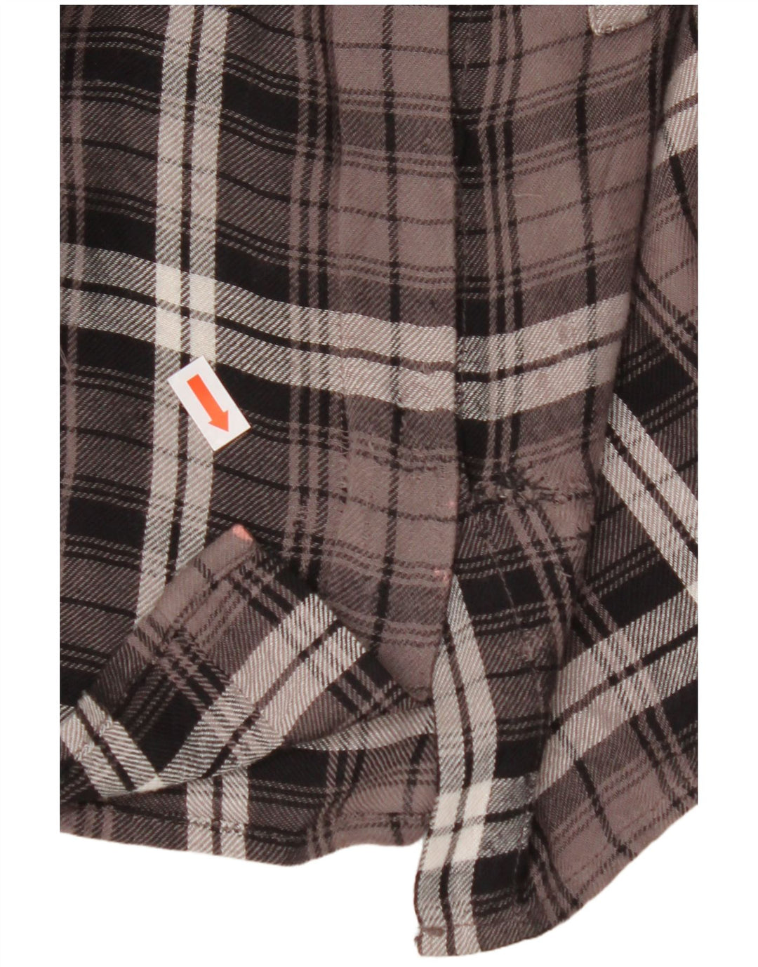 Camisa feminina de flanela grande da BENETTON Reino Unido 10 pequena viscose marrom xadrez