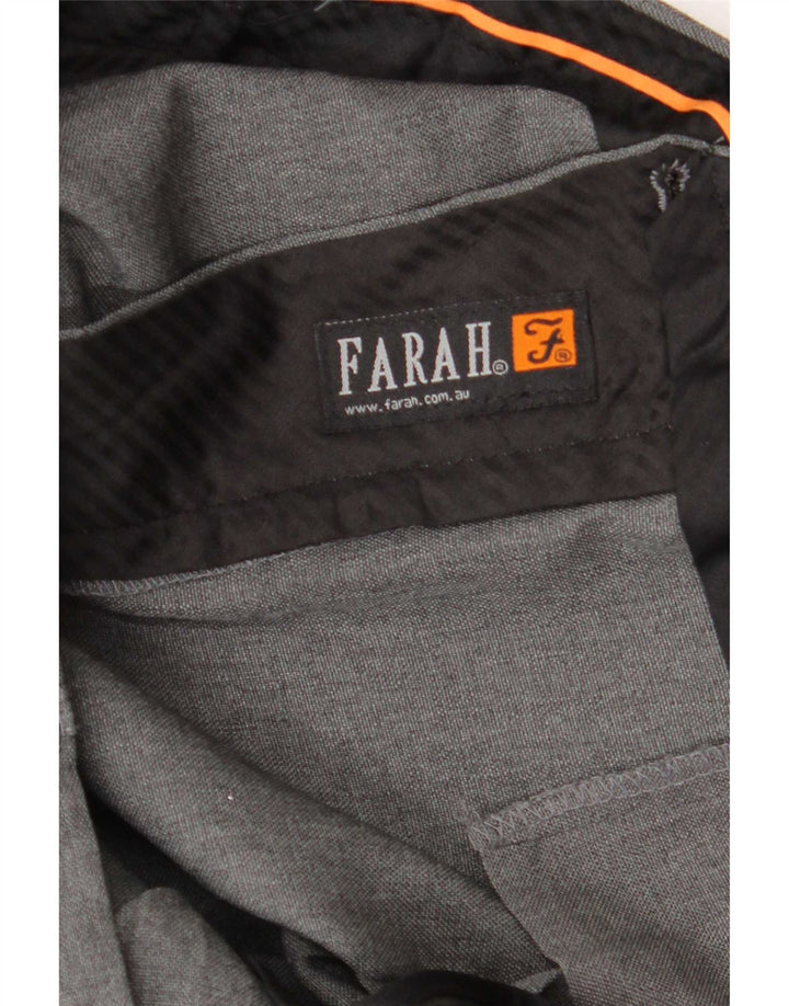 Calça masculina Farah de terno reto W46 L27 poliéster cinza