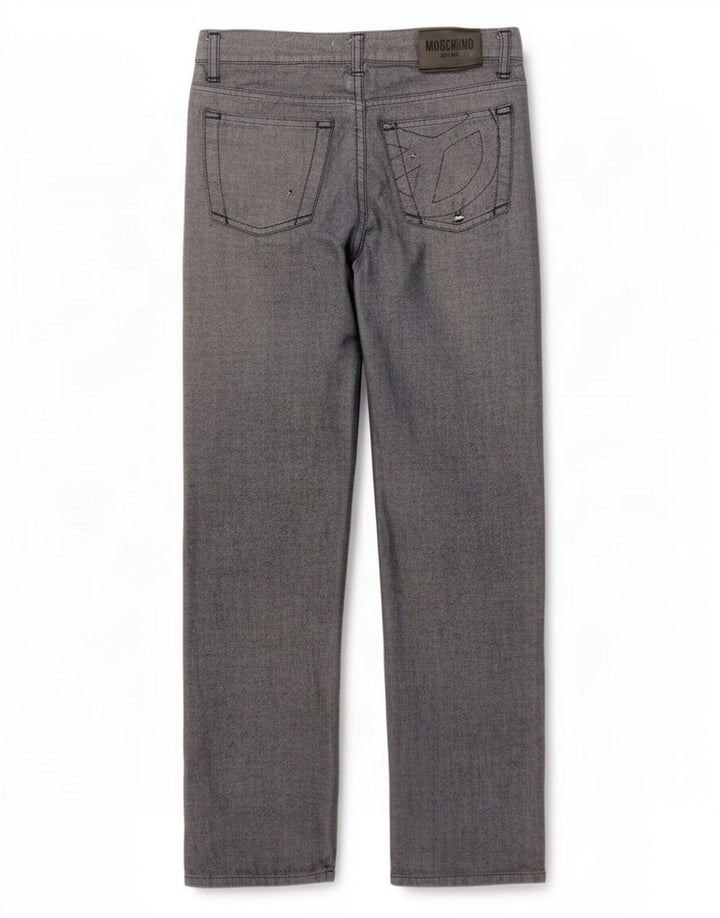 Jeans retos femininos Moschino W30 L30 cinza
