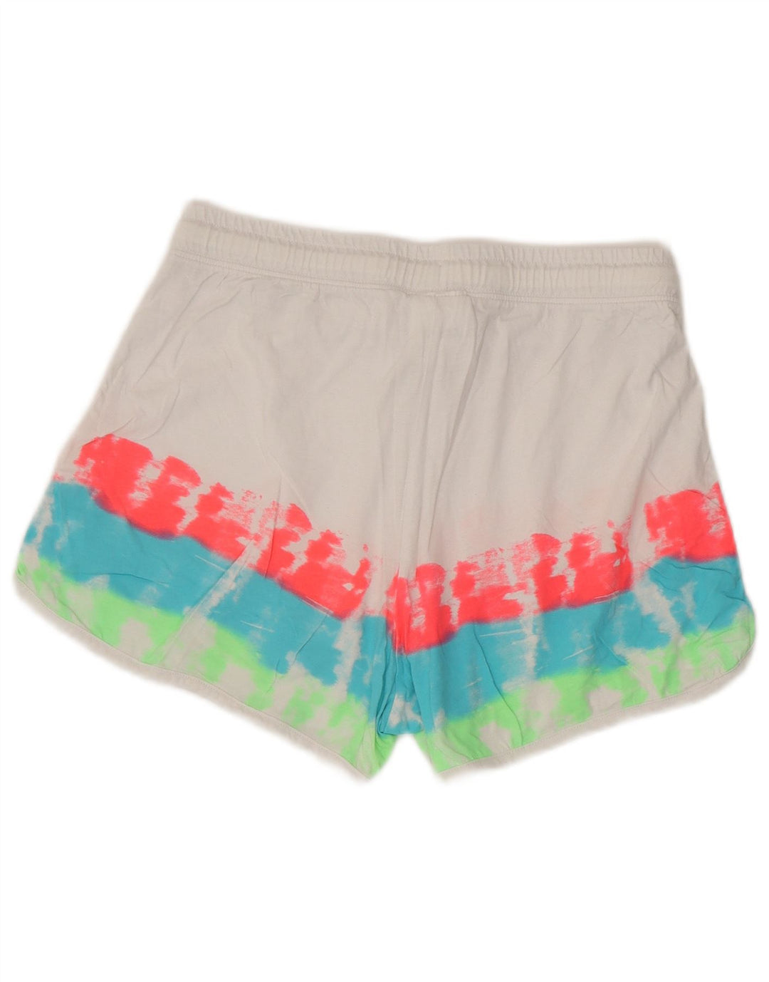 Shorts esportivos femininos CHAMPION UK 12 médio branco tie-dye algodão