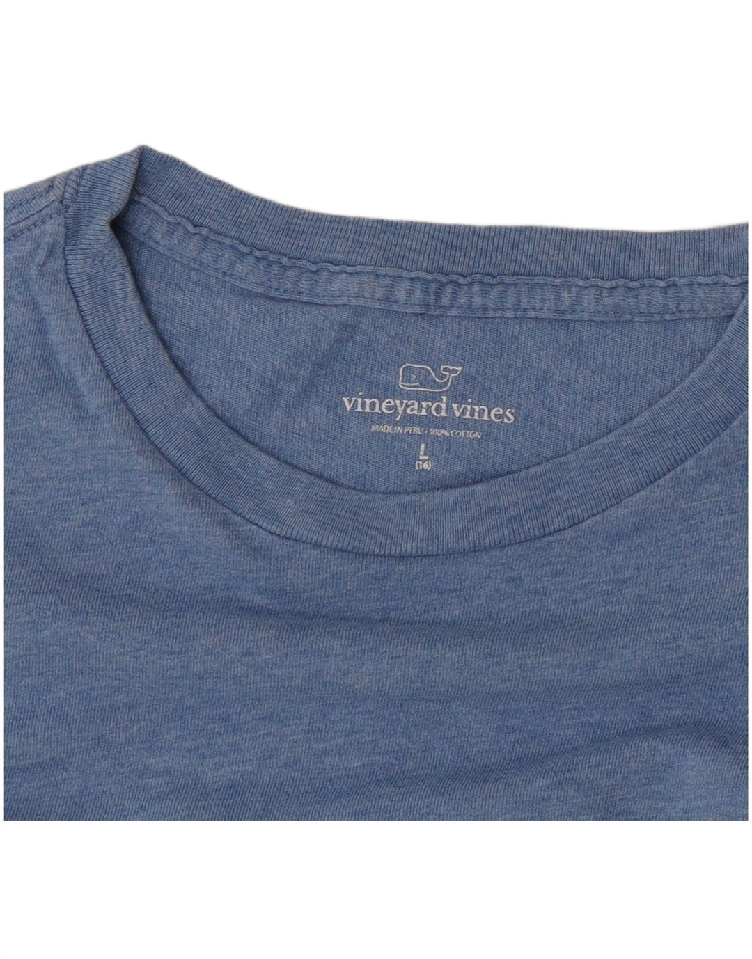 Camiseta feminina Vineyard Vines com estampa gráfica grande de algodão azul