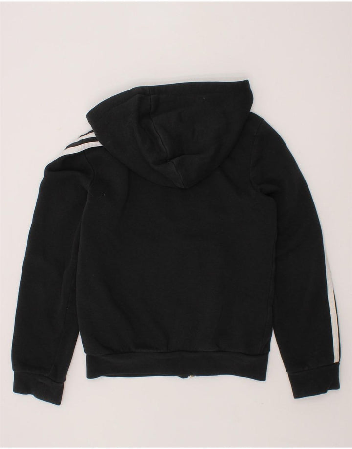 ADIDAS Girls Zip Hoodie Sweater 7-8 Years Black Cotton Vintage Adidas and Second-Hand Adidas from Messina Hembry 