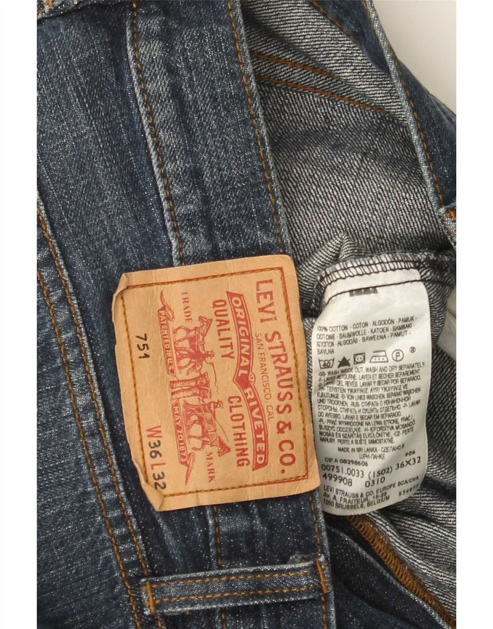 Calça jeans masculina Levi's 751 Straight W36 L32 azul algodão