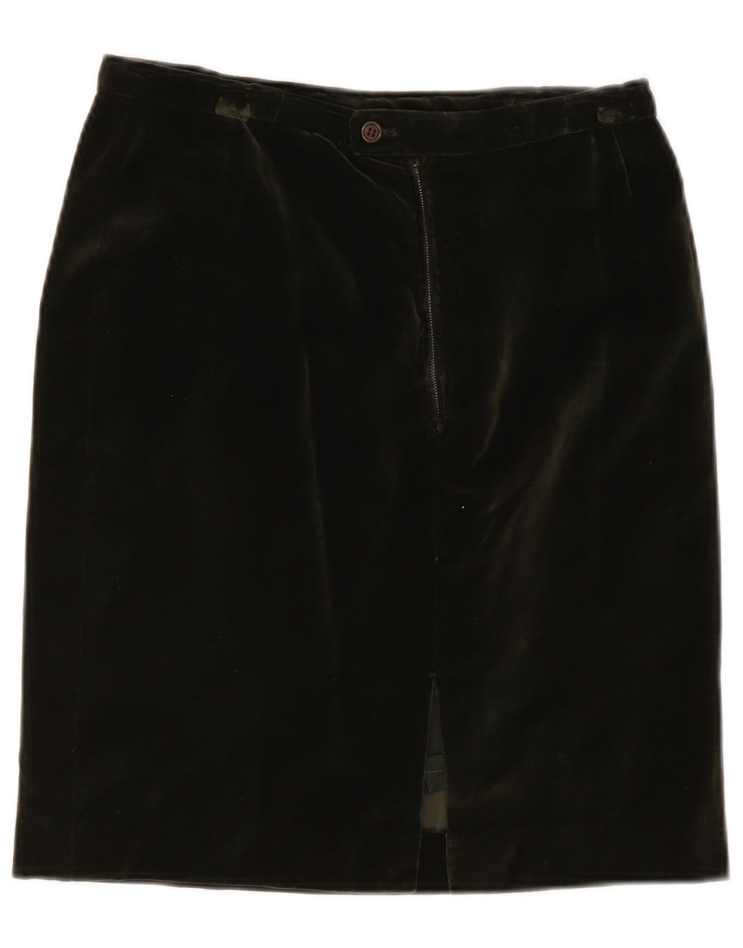 Saia lápis feminina vintage de veludo W28 verde médio