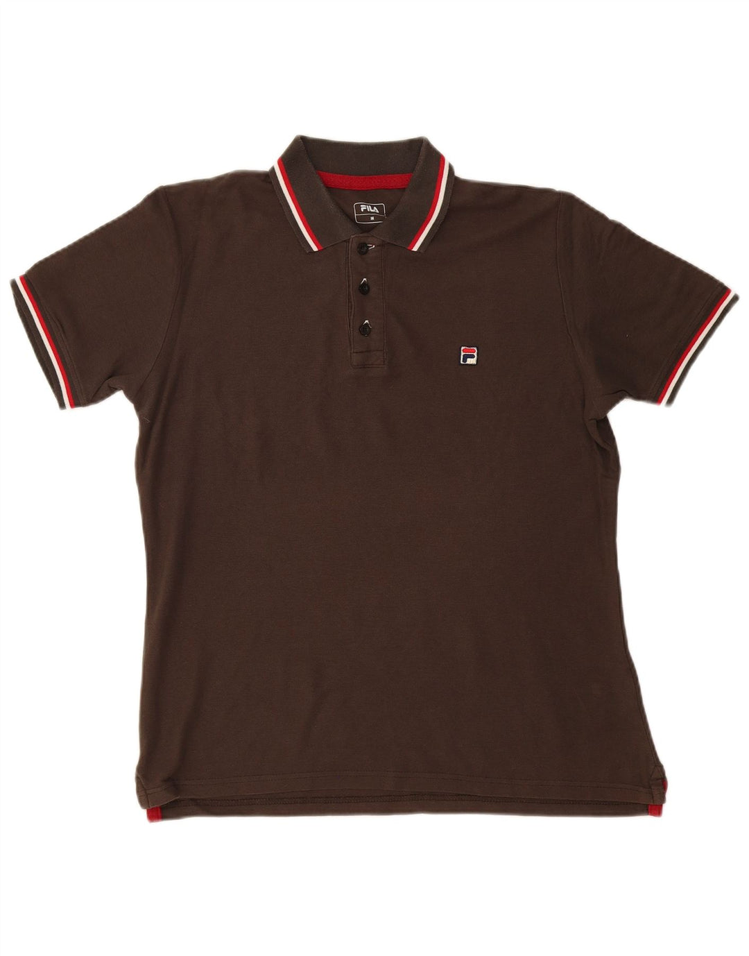 Camisa polo masculina FILA de algodão marrom médio