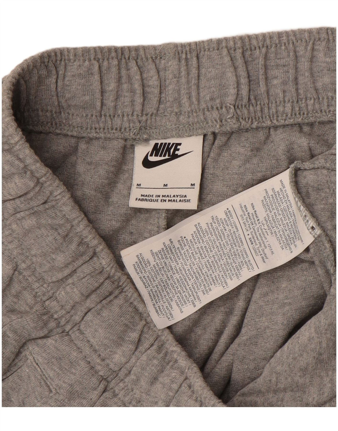Shorts esportivos masculinos Nike médio cinza manchado de algodão