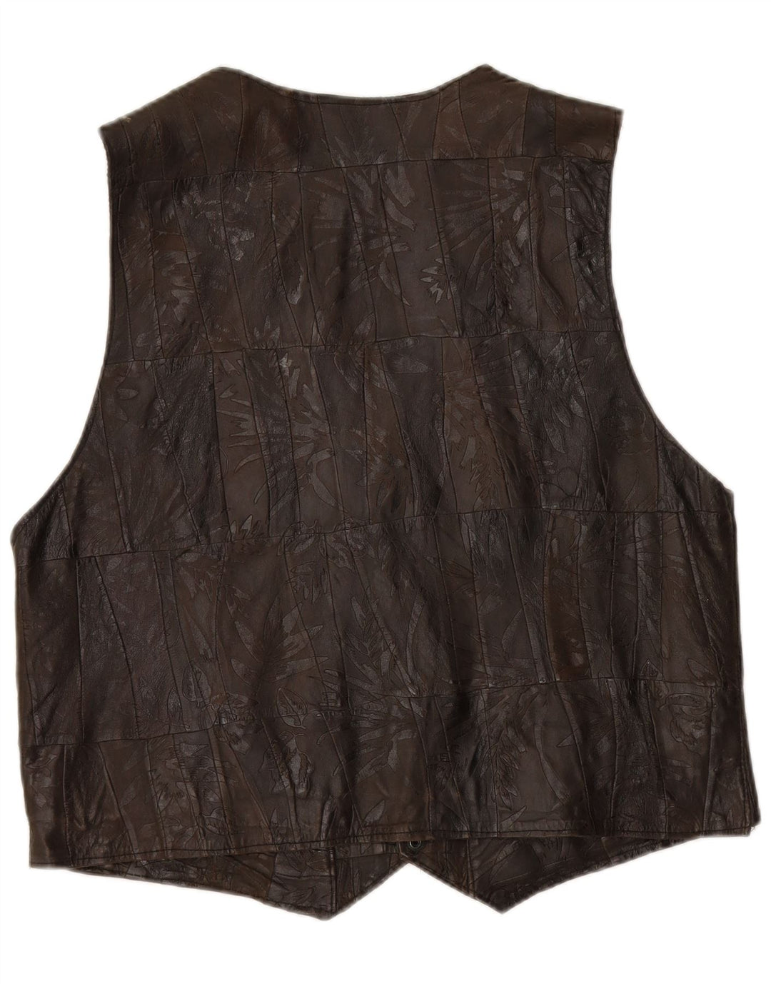 Colete de couro masculino VINTAGE 2XL patchwork marrom