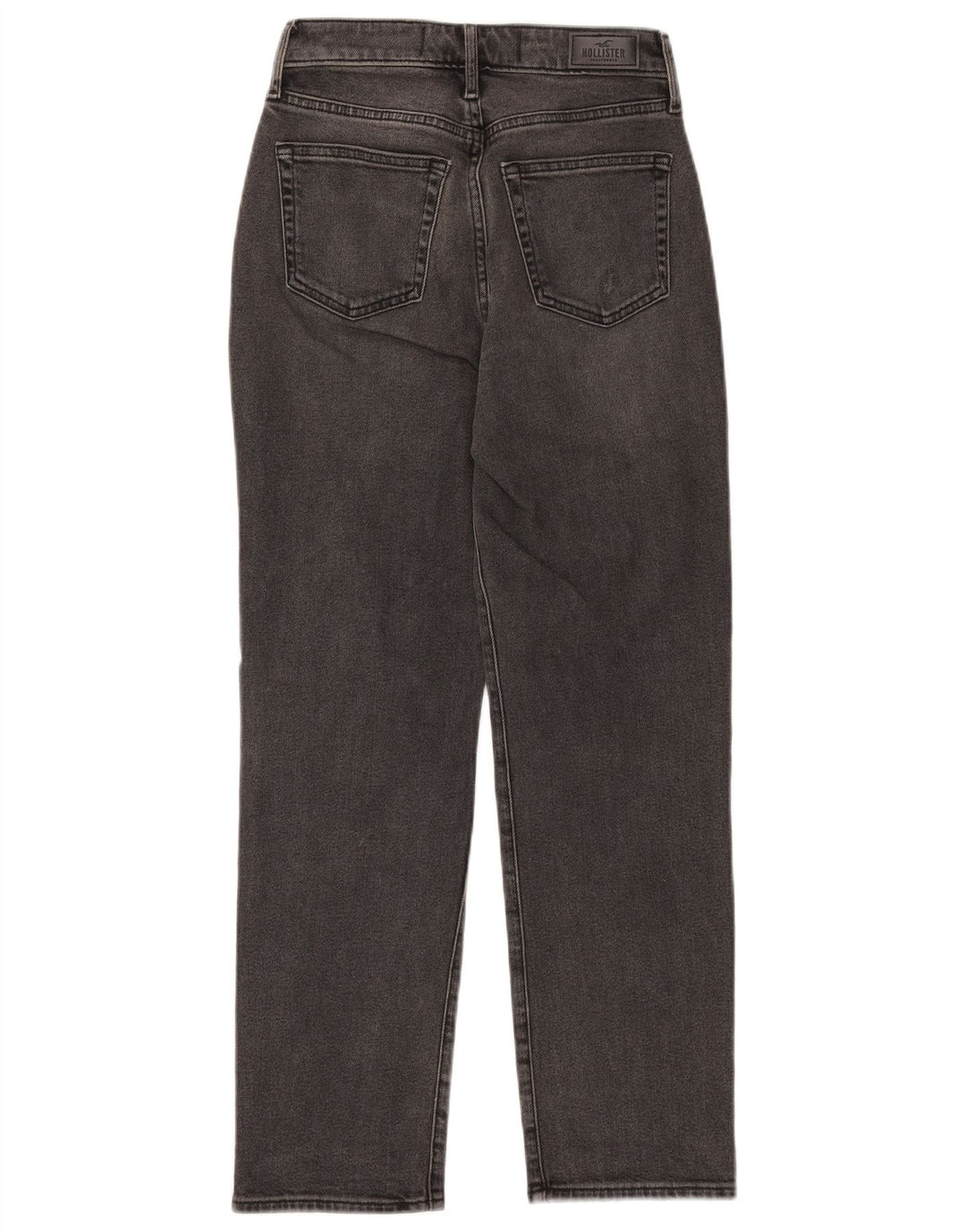 HOLLISTER Calça jeans feminina cintura alta desgastada W25 L27 algodão preto