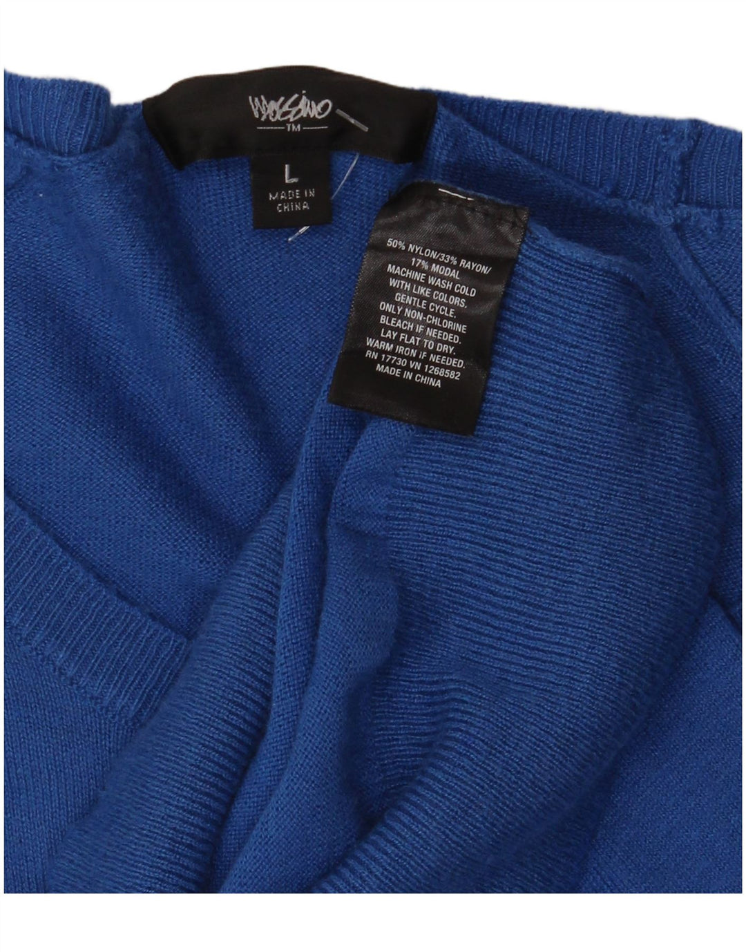 Suéter feminino MOSSIMO com gola canoa Reino Unido 14 grande azul nylon
