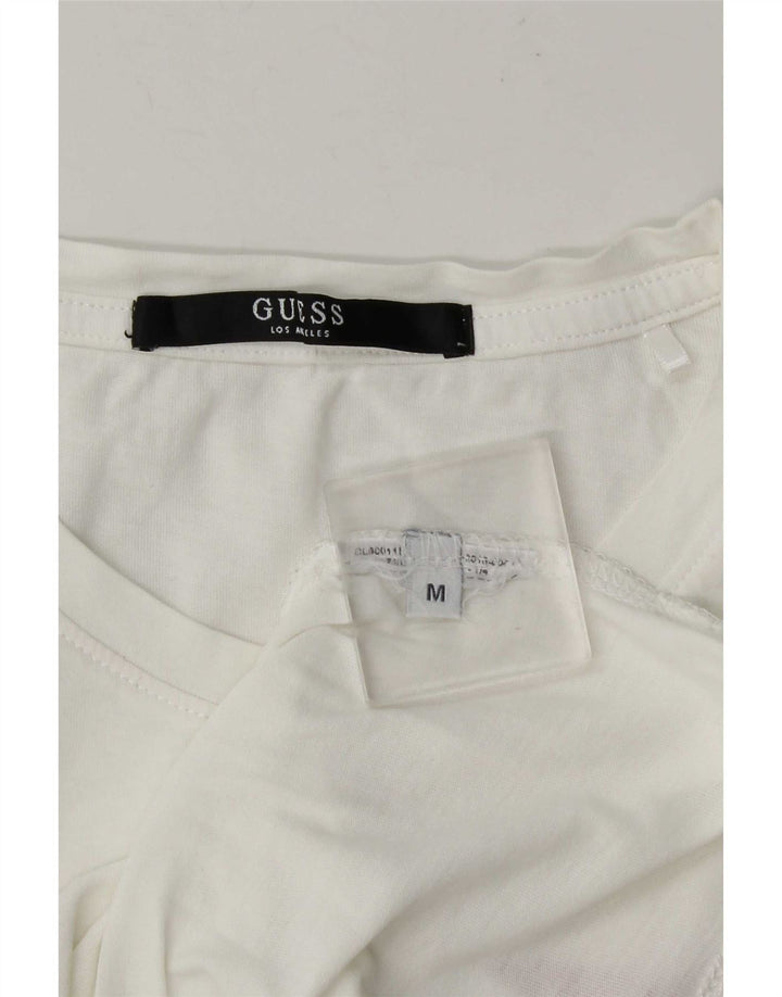 Camiseta feminina Guess com estampa gráfica UK 14 médio branco