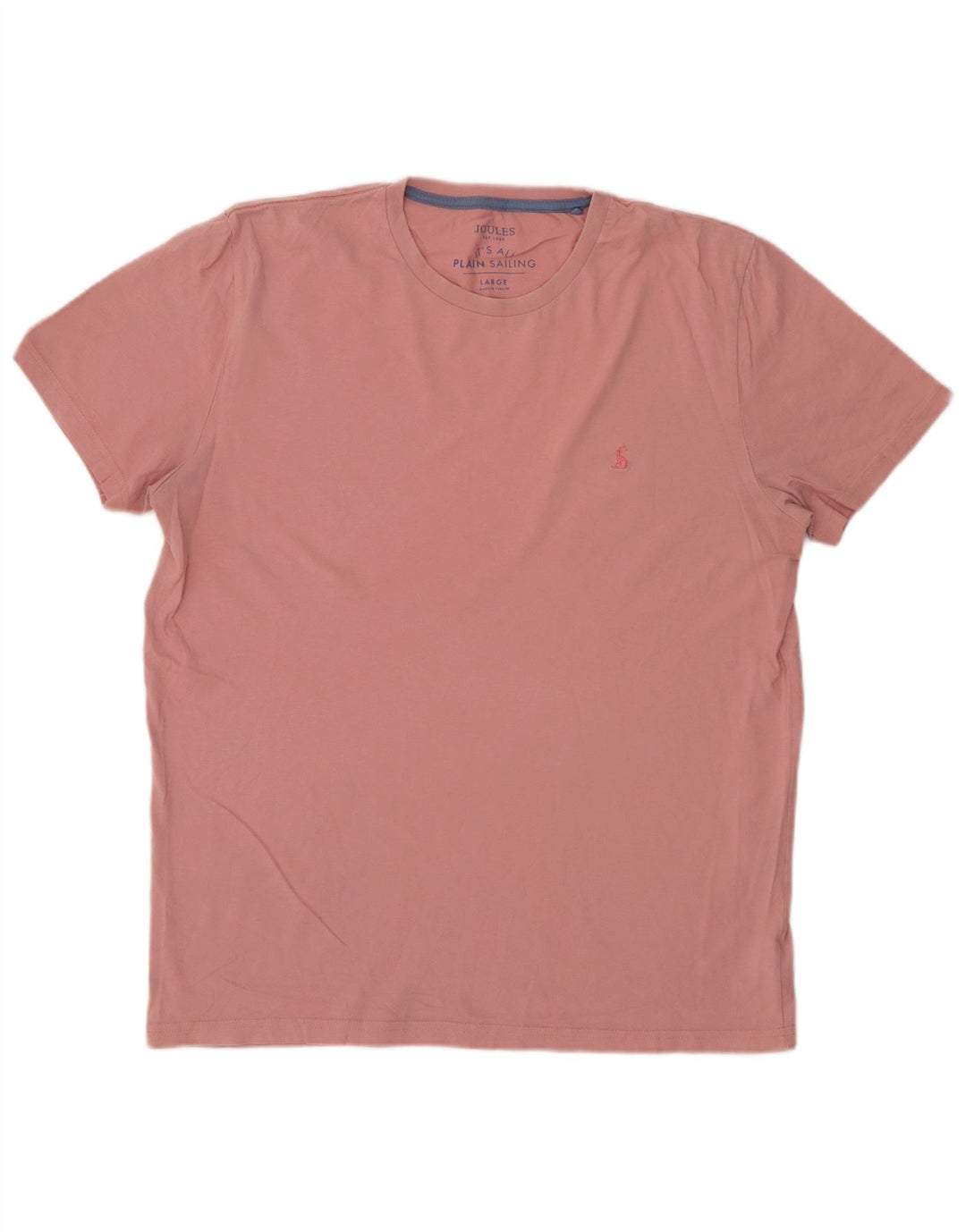 Camiseta masculina JOULES grande algodão rosa