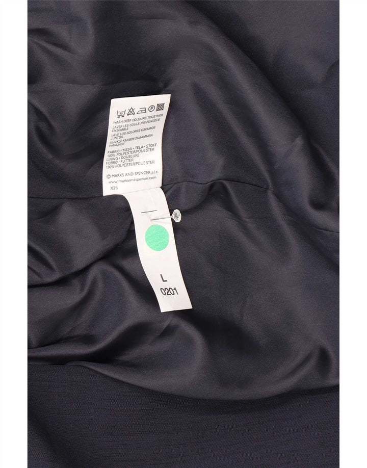 Jaqueta Blazer Feminina Marks & Spencer Reino Unido 14 Grande Azul Marinho Poliéster