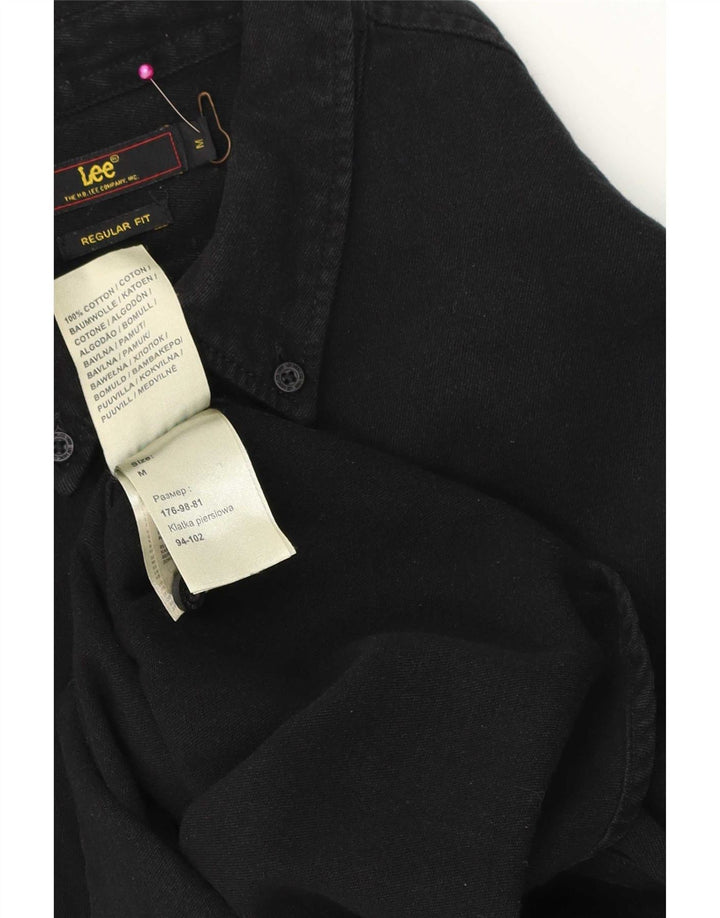 Camisa masculina Lee Regular Fit de algodão preto médio