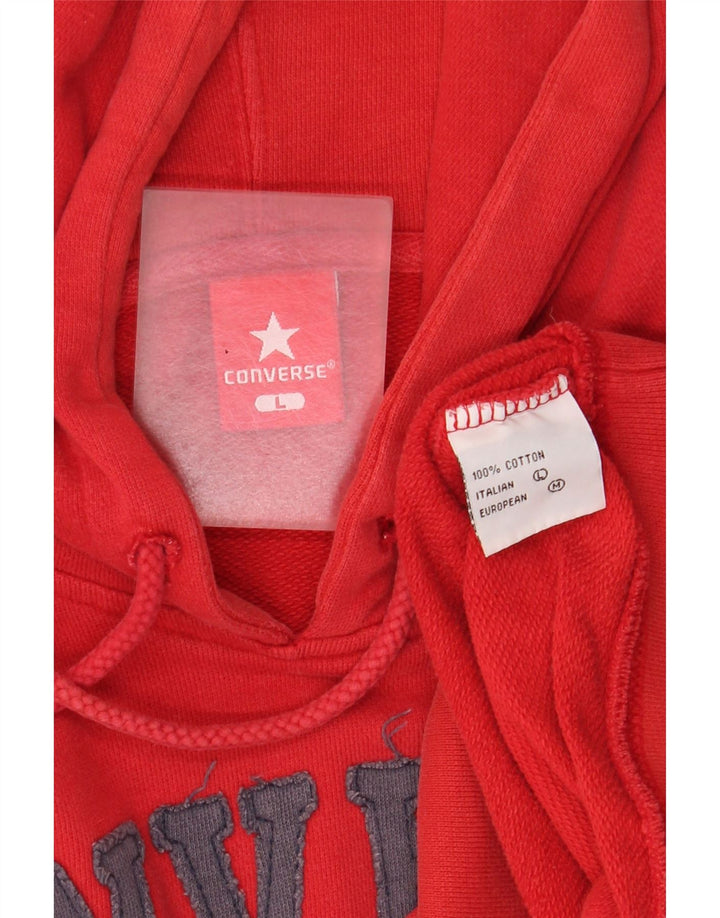 Converse masculino gráfico moletom com capuz grande algodão vermelho