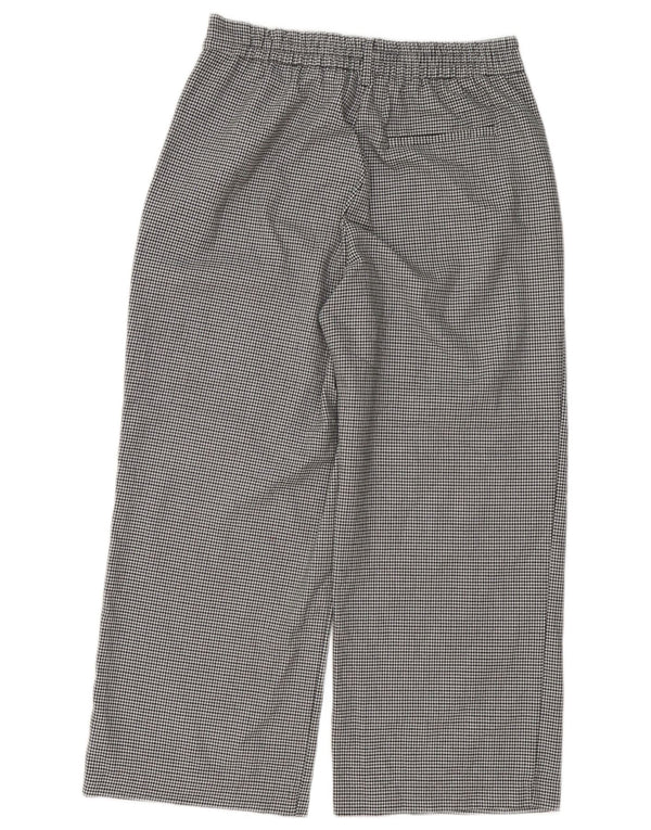 Zara Calça feminina Trafaluc cortada média W28 L25 preta Houndstooth
