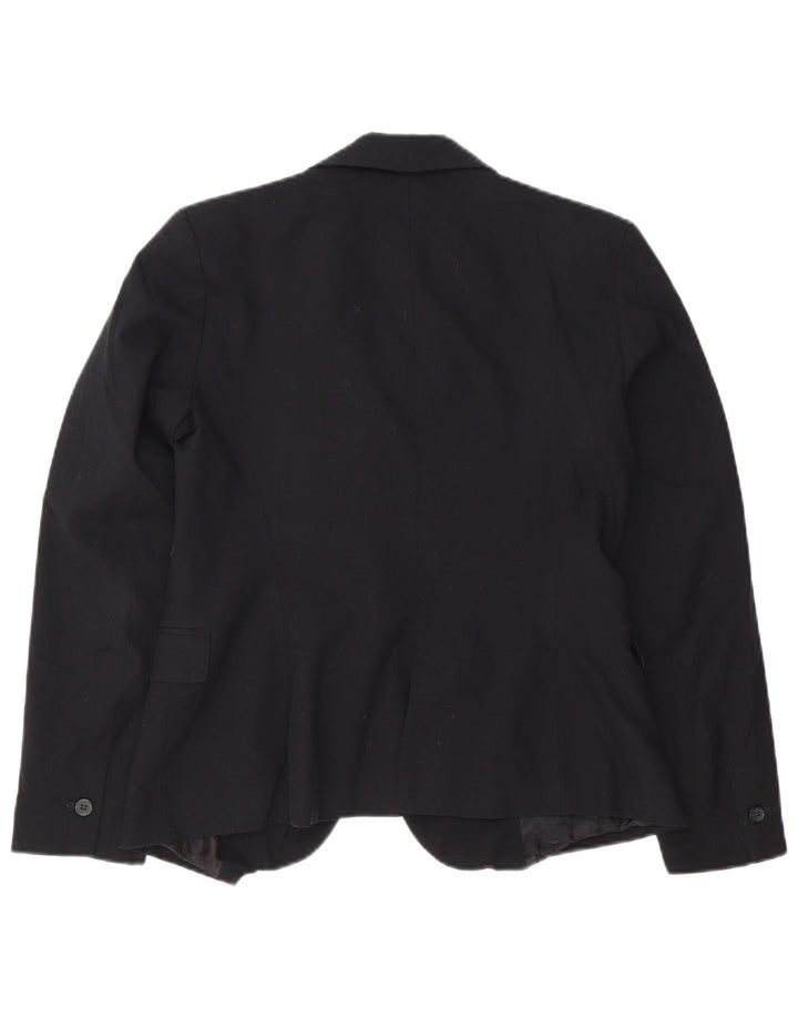 Jaqueta blazer feminina Zara com 1 botão grande EU 38 poliéster preto pequeno