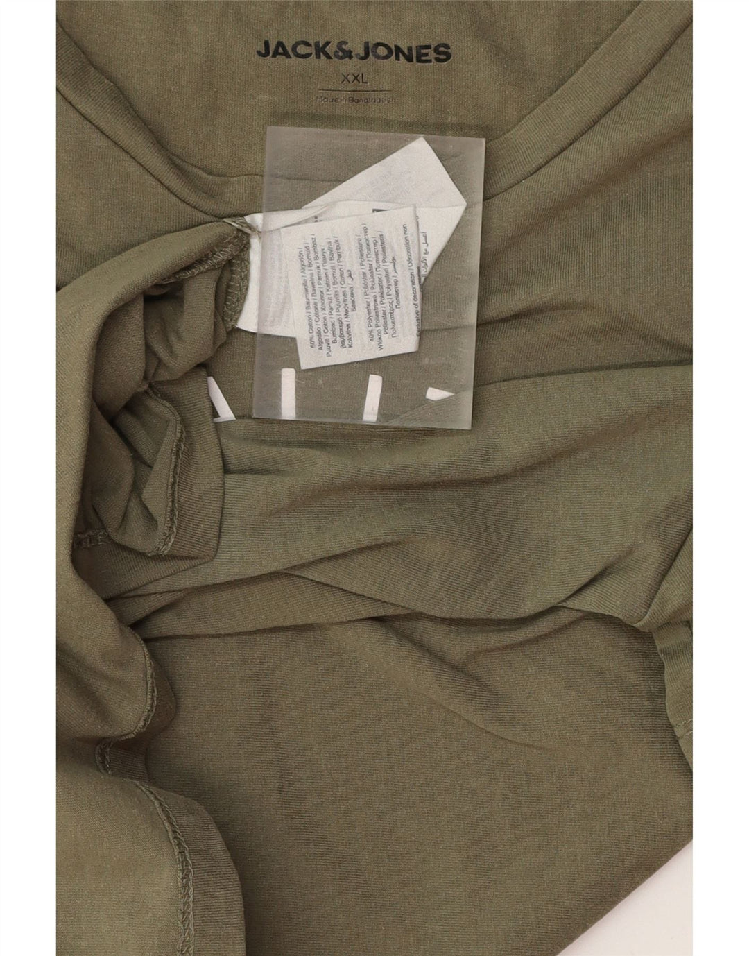 Camiseta gráfica masculina JACK & JONES 2XL algodão cáqui