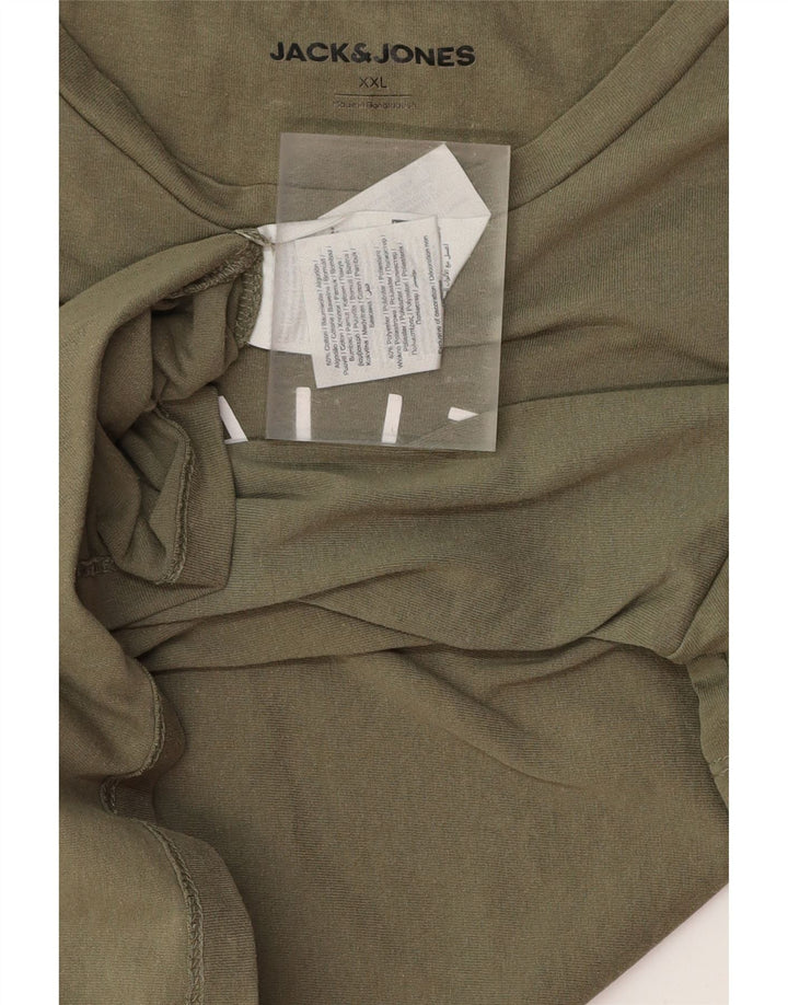 Camiseta gráfica masculina JACK & JONES 2XL algodão cáqui