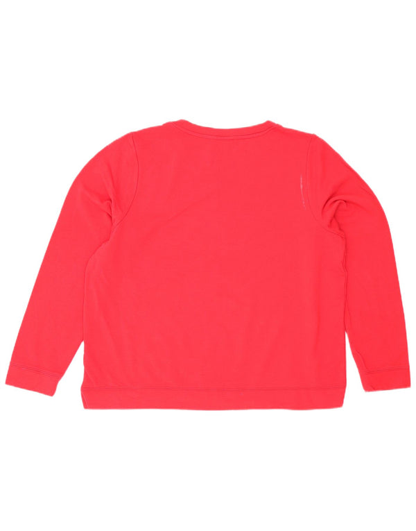 Suéter gráfico feminino Oasis UK 16 grande viscose vermelha