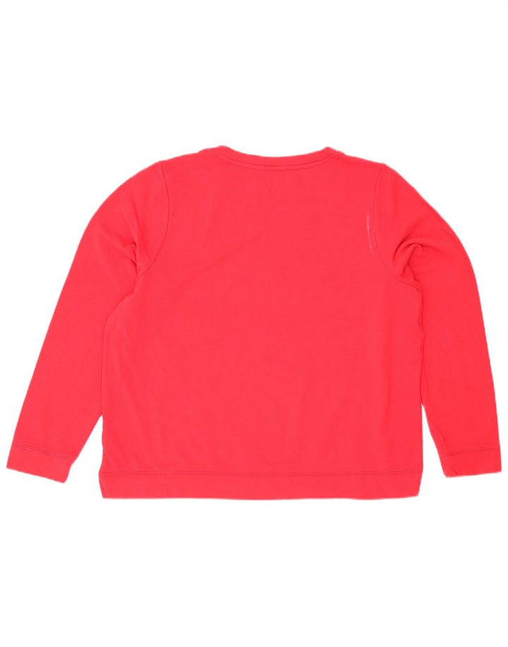 Suéter gráfico feminino Oasis UK 16 grande viscose vermelha