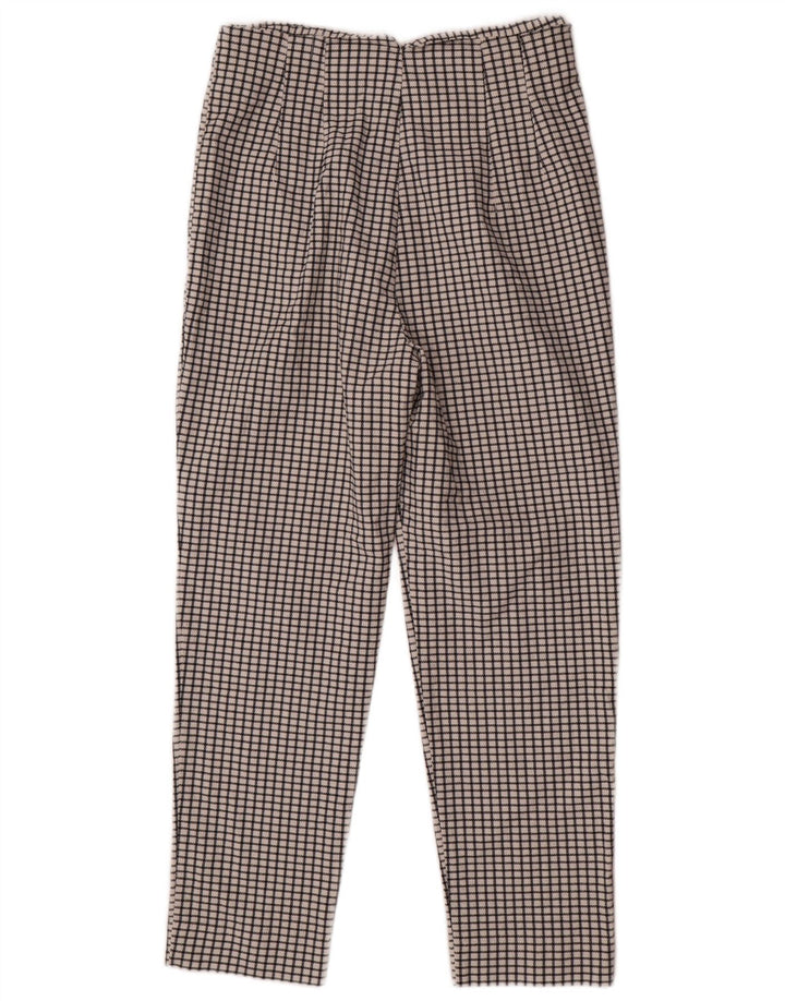 Calça Chino Cônica Feminina Zara Grande W30 L27 Poliéster Xadrez Branco