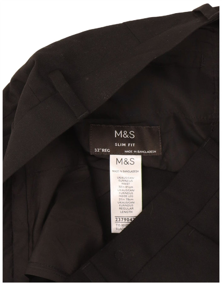 Calça feminina Marks & Spencer Slim Fit W32 L31 Poliéster Preto