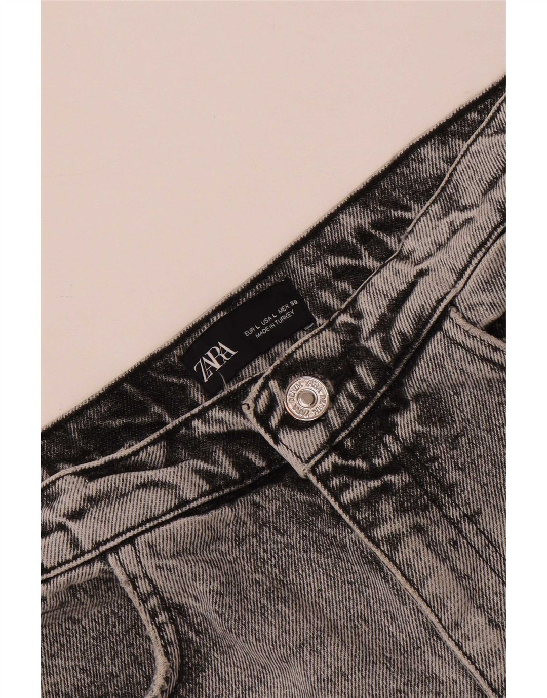 Saia jeans feminina Zara grande W30 cinza