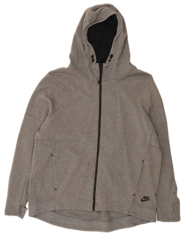 Suéter Nike masculino com capuz e zíper XL cinza algodão