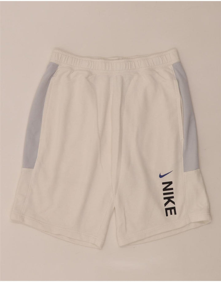 Shorts esportivos gráficos masculinos Nike médio branco colorblock algodão