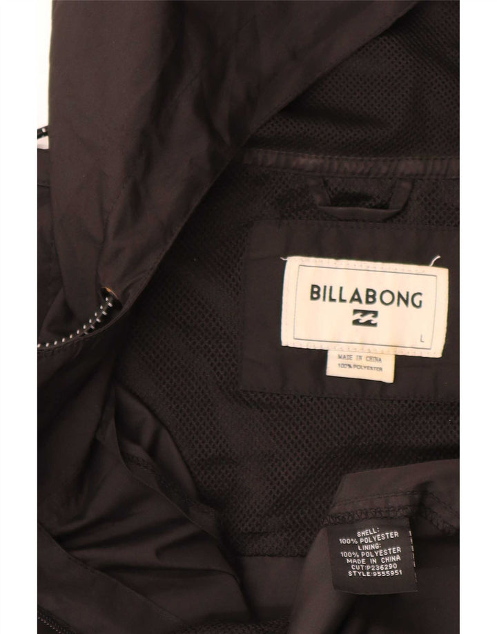 Jaqueta de chuva masculina Billabong com capuz UK 40 poliéster preto grande