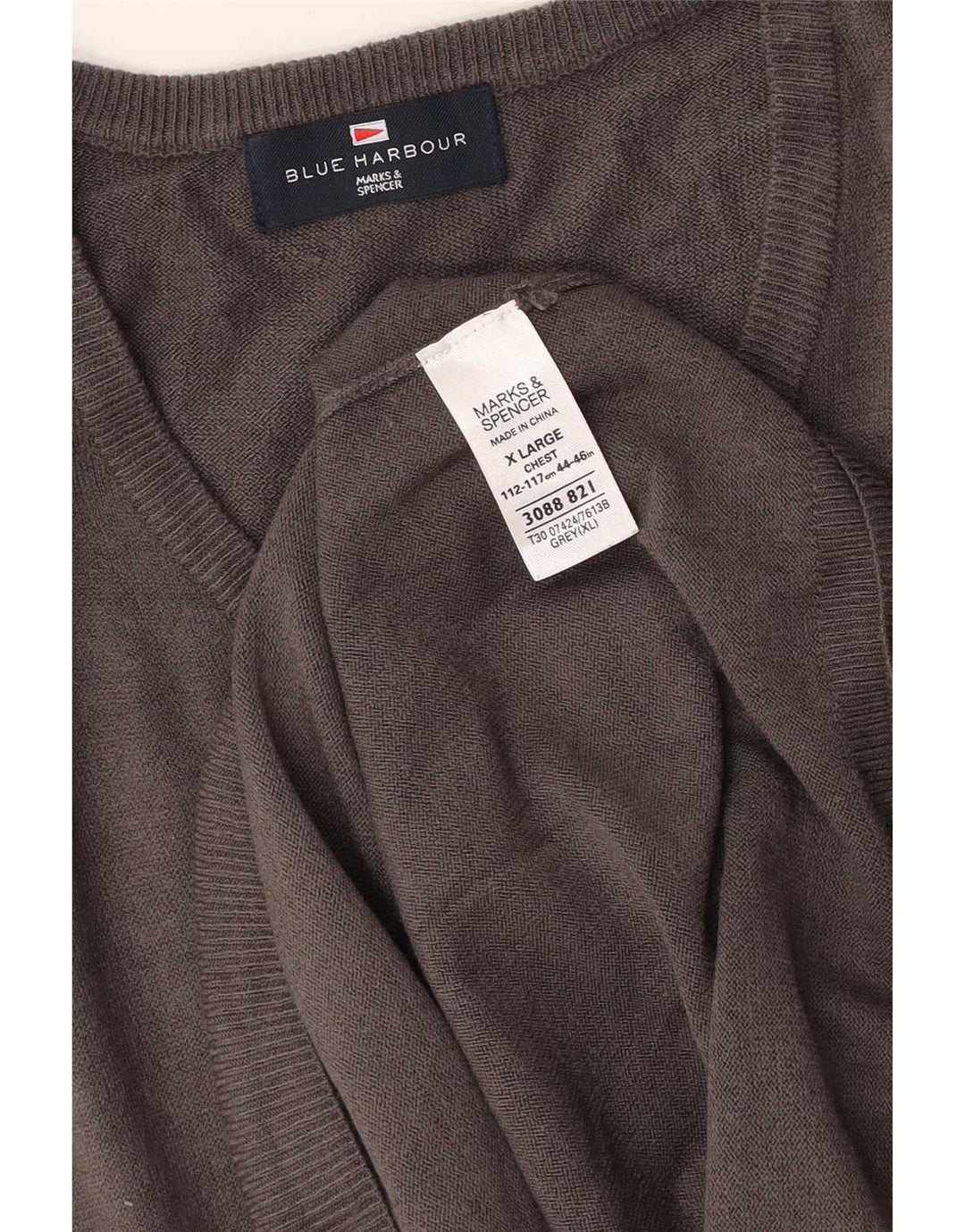 Regata masculina Marks & Spencer Blue Harbor Vest XL cinza acrílico