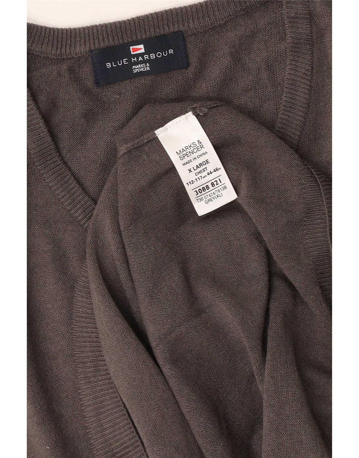 Regata masculina Marks & Spencer Blue Harbor Vest XL cinza acrílico