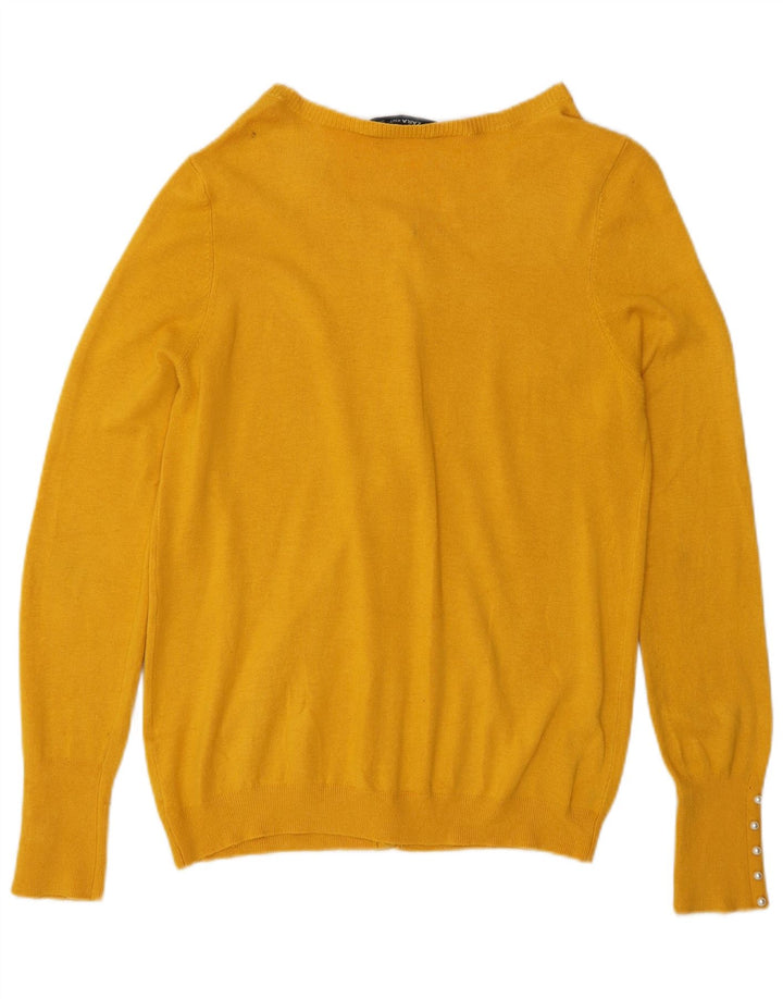 Suéter cardigã feminino Zara Reino Unido 14 grande amarelo