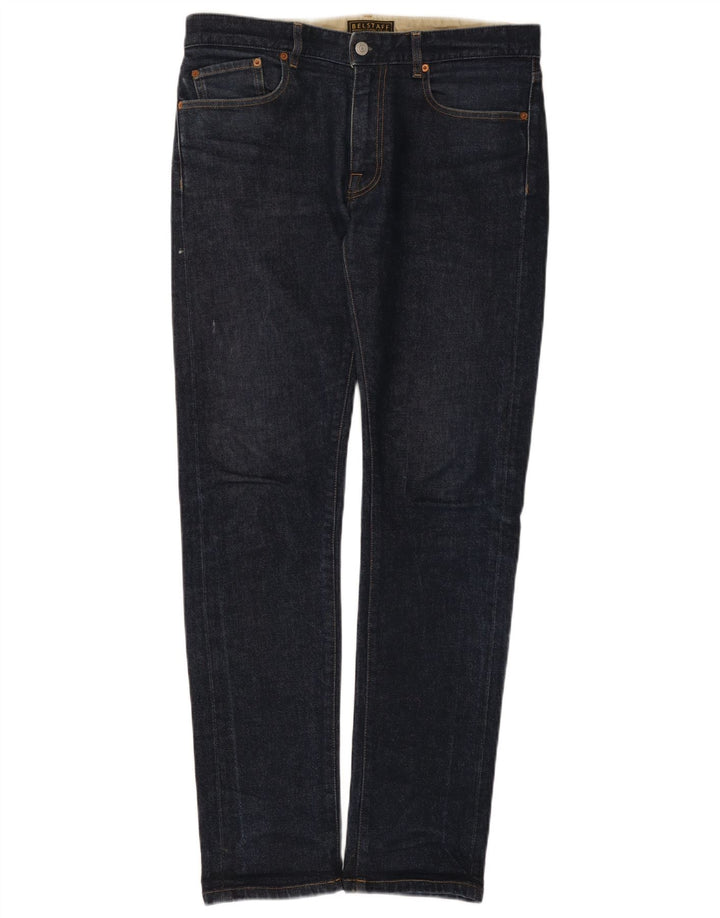 Belstaff Mens Slim Jeans W31 L32 Azul Marinho Algodão