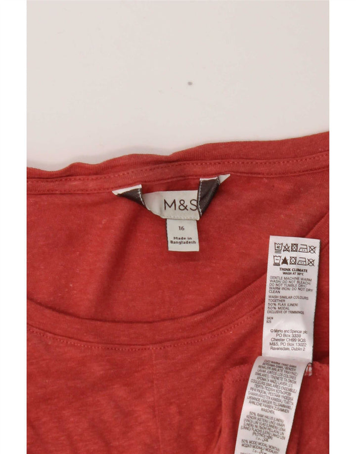 Colete feminino Marks & Spencer UK 16 grande linho marrom