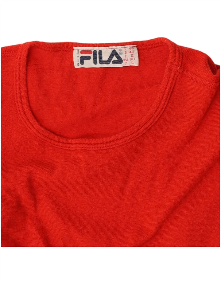 FILA Crop Top Feminino Manga Comprida IT 48 Grande Vermelho