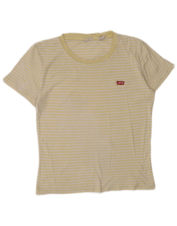 Camiseta feminina Levi's Top UK 10 pequena listrada amarela