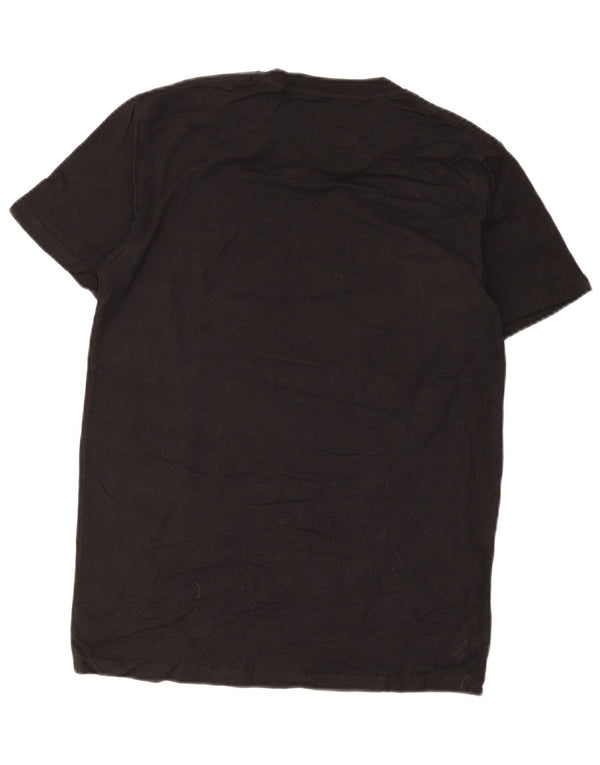 Volcom Camiseta masculina gráfica top pequeno algodão preto