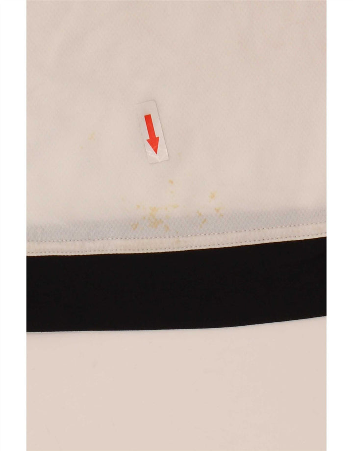 Adidas Mens Climalite Camiseta Top Médio Branco Colourblock Poliéster