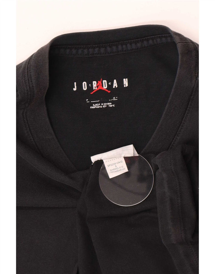 Jordan Camiseta masculina gráfica top pequeno algodão preto