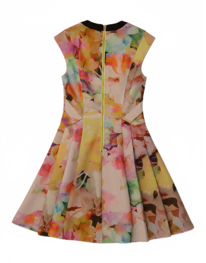 TED BAKER Womens Sleeveless A-Line Dress Size 1 XS Multicoloured Floral Vintage Ted Baker and Second-Hand Ted Baker from Messina Hembry 