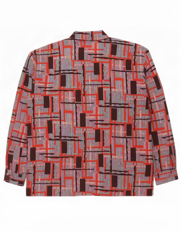 Blusa feminina vintage oversized IT 44 média multicolorida geométrica