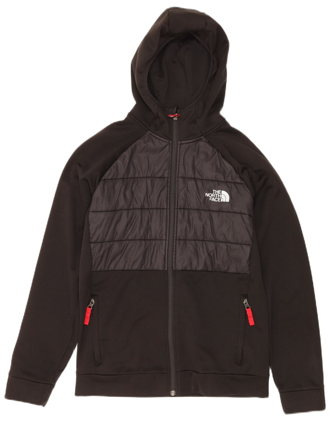 THE NORTH FACE Suéter masculino com capuz e zíper 14-15 anos XL preto colorblock
