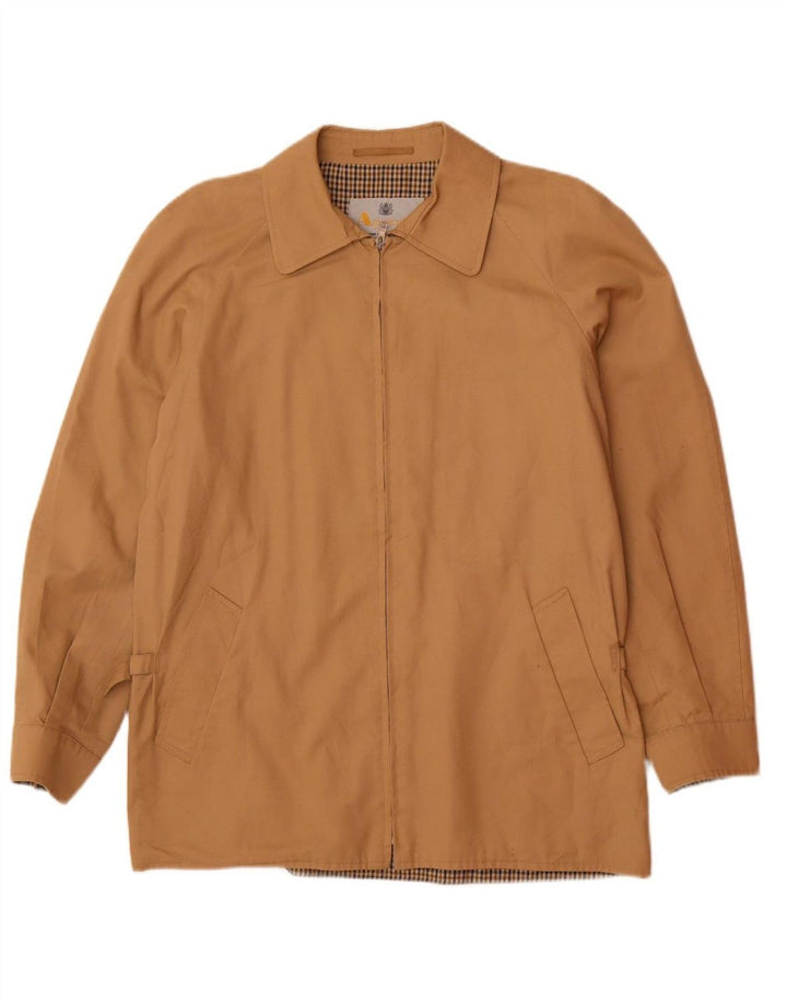 Jaqueta bomber masculina AQUASCUTUM UK 40 grande algodão bege