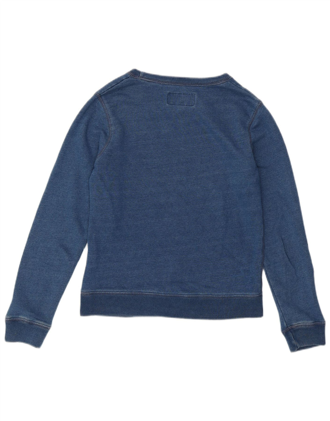 JACK WILLS moletom gráfico feminino jumper UK 6 XS algodão azul