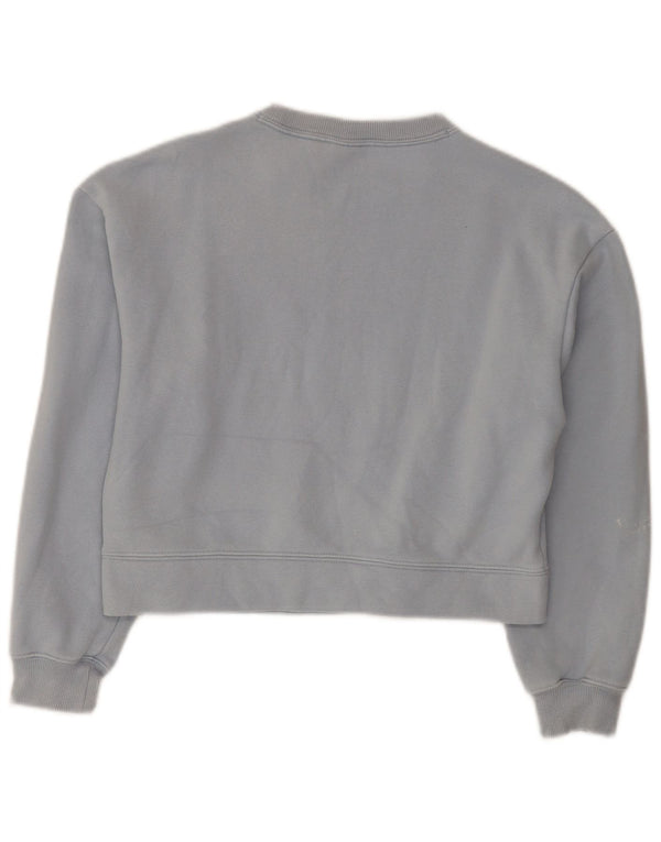 Puma Womens Crop Loose Fit Moletom Jumper UK 6 XS Azul Algodão